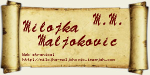 Milojka Maljoković vizit kartica